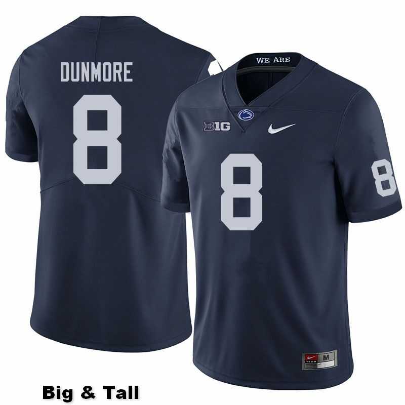 NCAA Nike Men's Penn State Nittany Lions John Dunmore #8 College Football Authentic Big & Tall Navy Stitched Jersey JAR5398YS